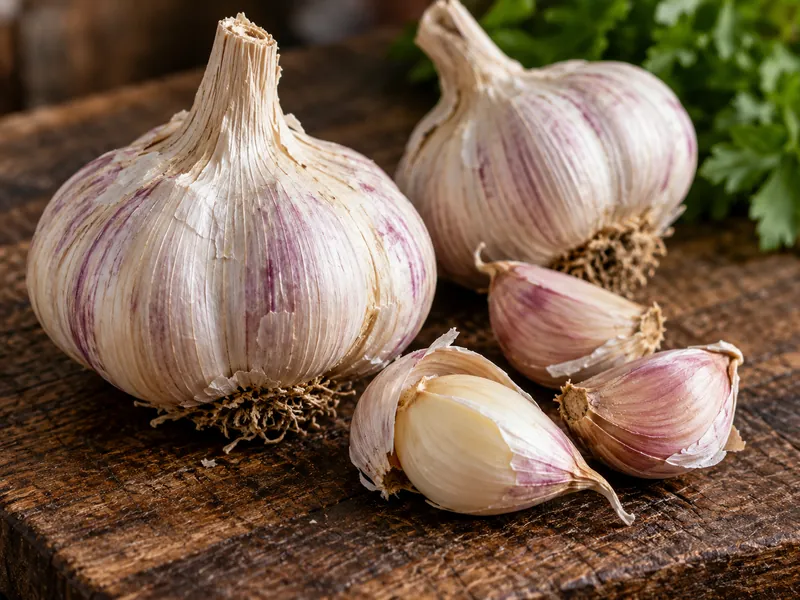 Whole garlic bulbs and cloves, the source of the aged garlic extract in Vital Flush